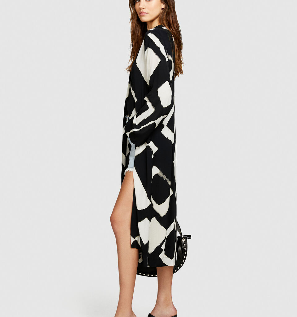 Long printed shirt - women's shirts - Multi-color | Sisley image number 2